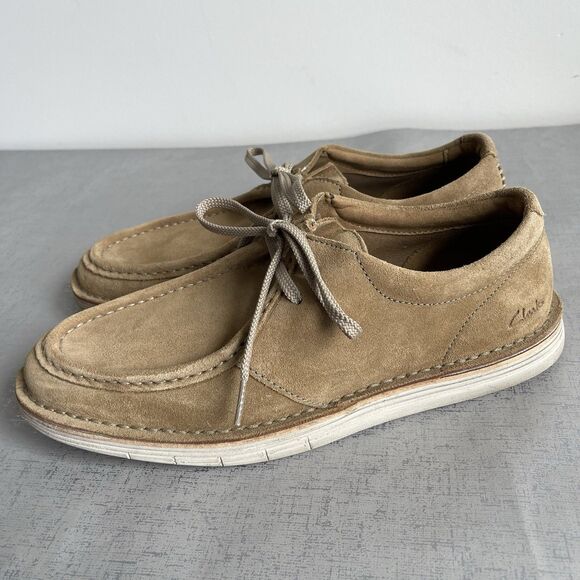 Clarks Men's Forge Run Loafer Comfort Shoes Tan Suede Leather Size 8.5 M Preppy - Picture 1 of 16